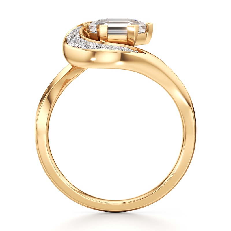 Main Image 2 of J'Lure Hexagon Portrait-Cut Lab-Grown Diamond Engagement Ring 1 ct tw 18K Yellow Gold