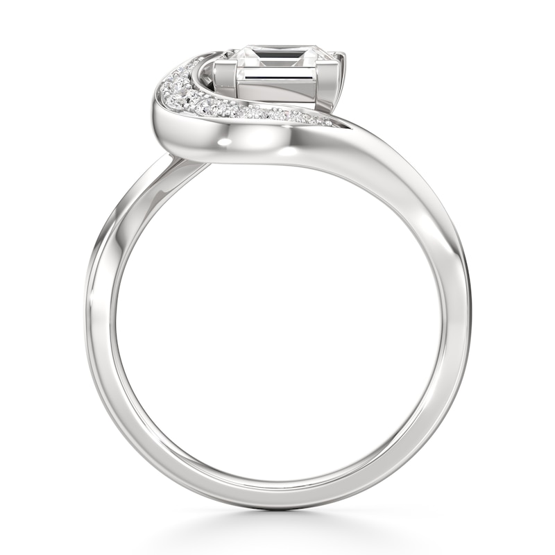 Main Image 2 of J'Lure Carre Step-Cut Lab-Created Diamond Engagement Ring 1 ct tw 18K White Gold