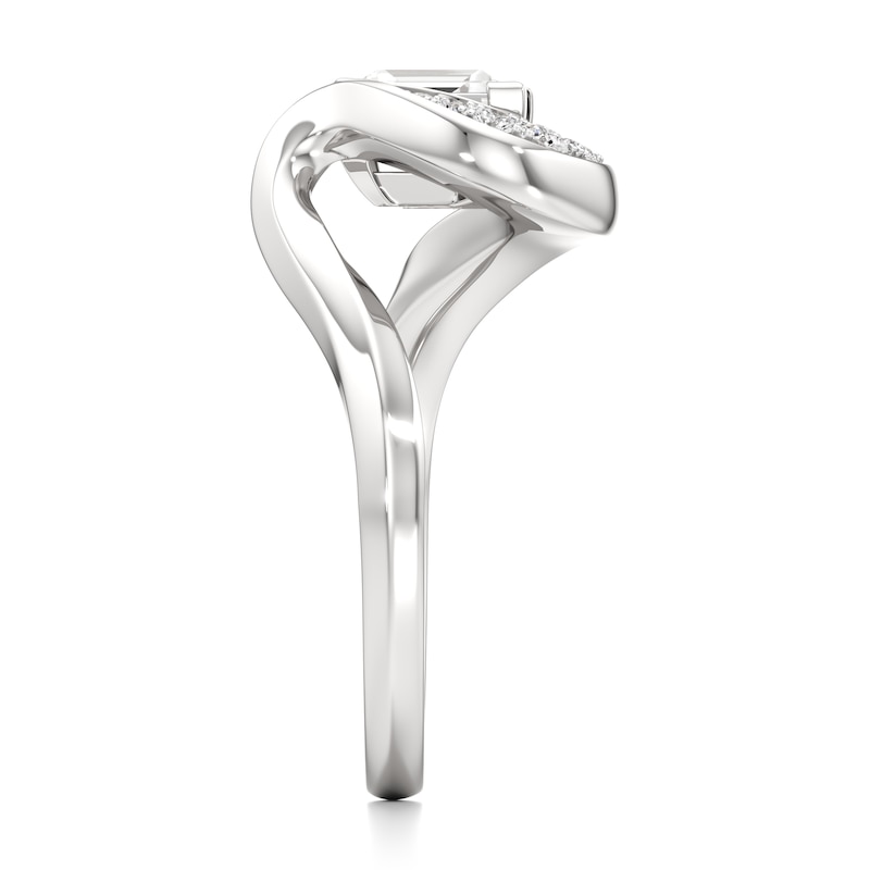 Main Image 3 of J'Lure Carre Step-Cut Lab-Created Diamond Engagement Ring 1 ct tw 18K White Gold