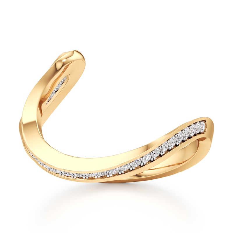 Main Image 1 of J'Lure Lab-Grown Diamond Contour Wedding Band 1/6 ct tw 18K Yellow Gold