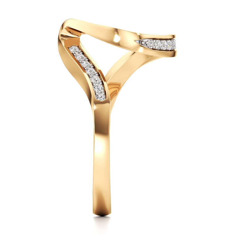 Main Image 3 of J'Lure Lab-Grown Diamond Contour Wedding Band 1/6 ct tw 18K Yellow Gold