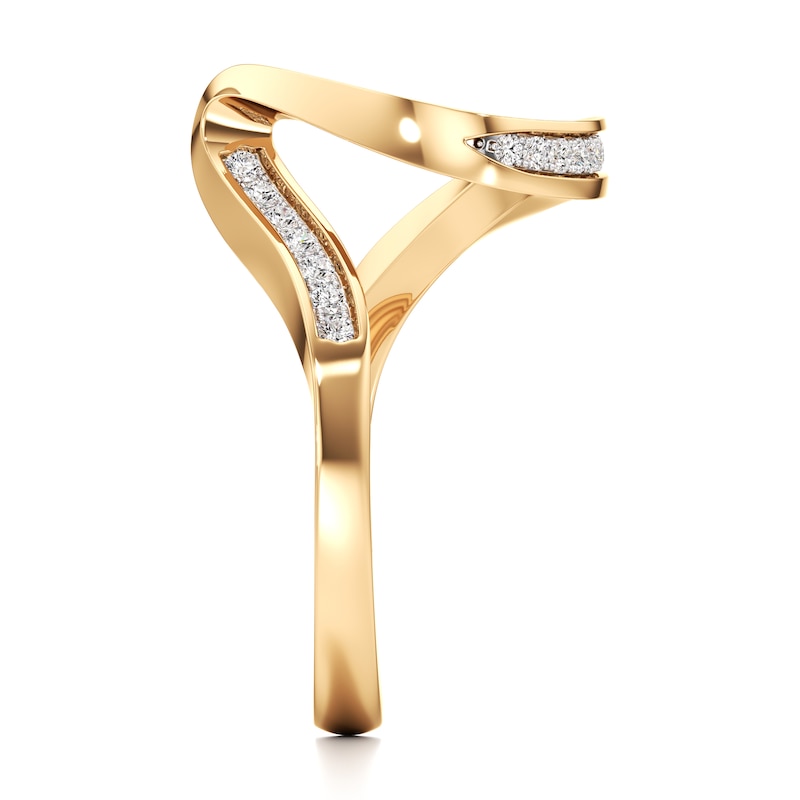 Main Image 3 of J'Lure Lab-Created Diamond Contour Wedding Band 1/5 ct tw 18K Yellow Gold