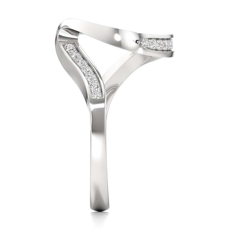 Main Image 3 of J'Lure Lab-Grown Diamond Contour Wedding Band 1/5 ct tw 18K White Gold
