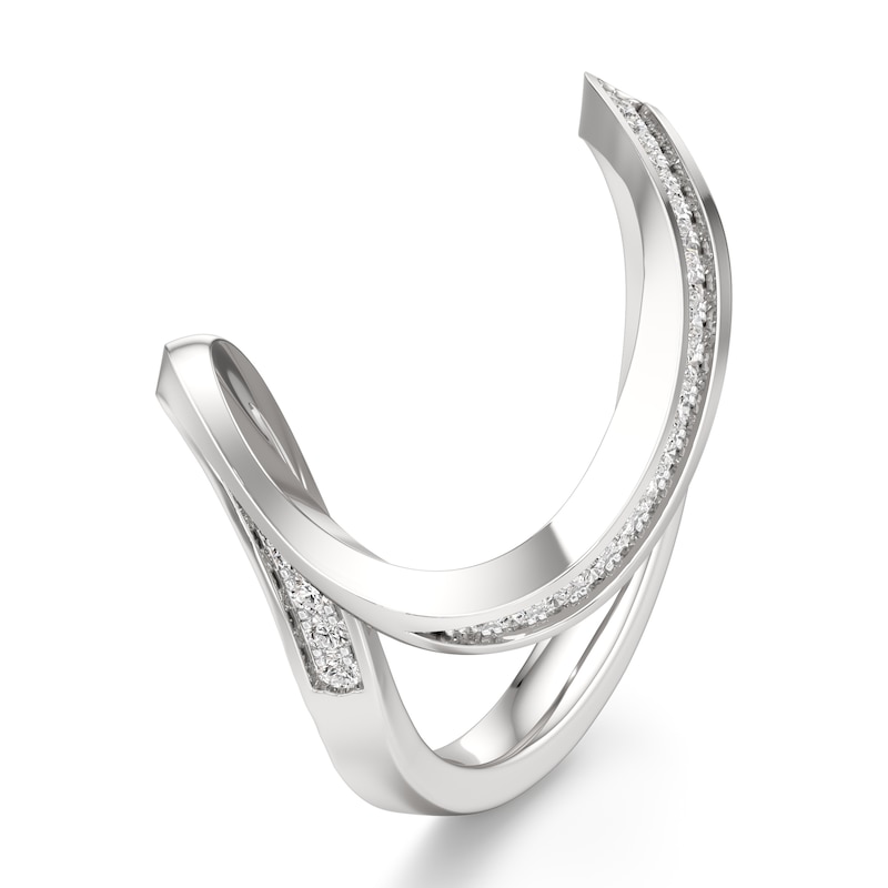 Main Image 4 of J'Lure Lab-Grown Diamond Contour Wedding Band 1/5 ct tw 18K White Gold