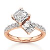 Thumbnail Image 1 of J'Lure Square-Emerald Step-Cut Two-Stone Lab-Grown Diamond Engagement Ring 3-3/8 ct tw 18K Rose Gold