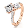 Thumbnail Image 4 of J'Lure Square-Emerald Step-Cut Two-Stone Lab-Grown Diamond Engagement Ring 3-3/8 ct tw 18K Rose Gold