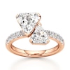 Thumbnail Image 1 of J'Lure Shield Step-Cut Two-Stone Lab-Grown Diamond Engagement Ring 3-3/8 ct tw 18K Rose Gold