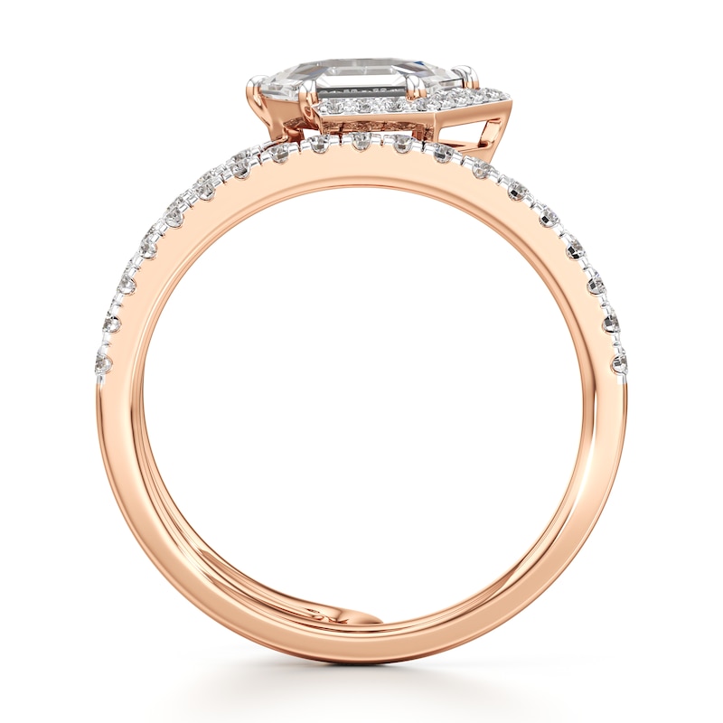 Main Image 2 of J'Lure Hexagon Portrait-Cut Lab-Created Diamond Spiral Engagement Ring 1-3/8 ct tw 18K Rose Gold