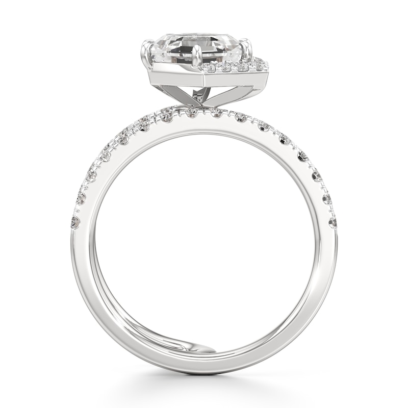Main Image 2 of J'Lure Hexagon Step-Cut Lab-Grown Diamond Spiral Engagement Ring 2-1/2 ct tw 18K White Gold