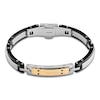 Thumbnail Image 5 of Baraka Men's Black Diamond Bar Link Bracelet 1/20 ct tw Stainless Steel, Black Ion Plating & 18K Yellow Gold 7.75"
