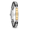 Thumbnail Image 6 of Baraka Men's Black Diamond Bar Link Bracelet 1/20 ct tw Stainless Steel, Black Ion Plating & 18K Yellow Gold 7.75"