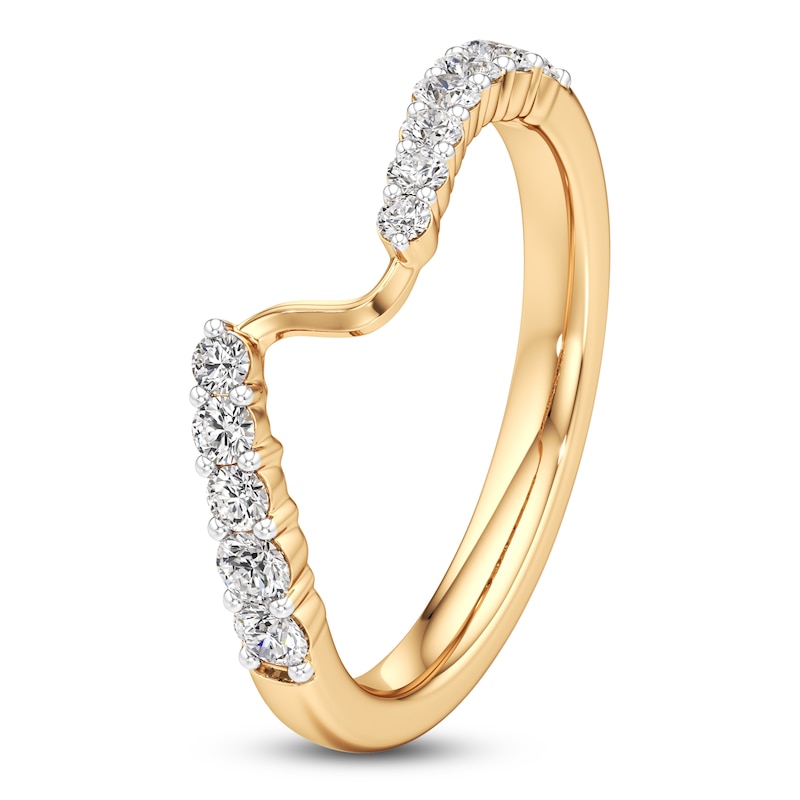 Main Image 2 of J'Lure Lab-Grown Diamond Contour Wedding Band 1/3 ct tw 18K Yellow Gold