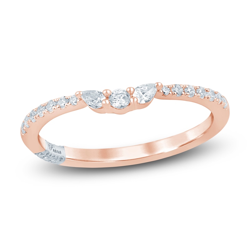 Main Image 1 of Pnina Tornai Pear-Shaped & Round-Cut Diamond Anniversary Ring 1/4 ct tw 14K Rose Gold