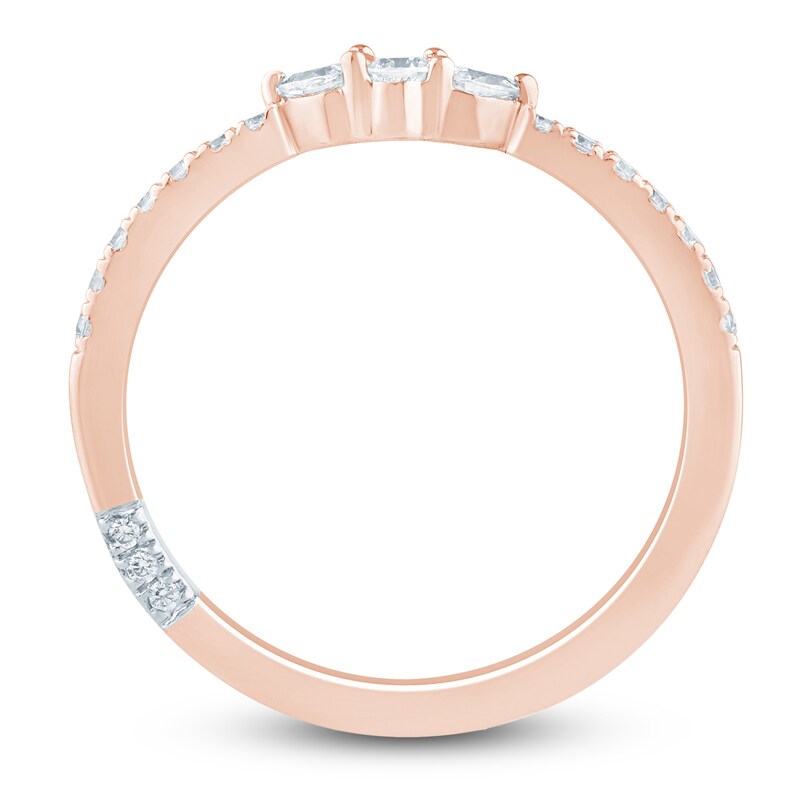 Main Image 4 of Pnina Tornai Pear-Shaped & Round-Cut Diamond Anniversary Ring 1/4 ct tw 14K Rose Gold