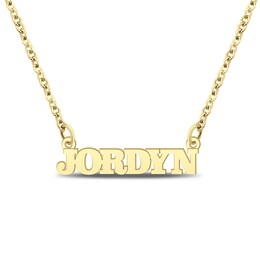 Block Name Necklace 14K Yellow Gold 18"