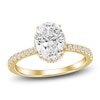 Thumbnail Image 1 of Oval-Cut Lab-Grown Diamond Halo Engagement Ring 1-1/2 ct tw 18K Yellow Gold