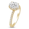 Thumbnail Image 2 of Oval-Cut Lab-Grown Diamond Halo Engagement Ring 1-1/2 ct tw 18K Yellow Gold
