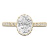 Thumbnail Image 3 of Oval-Cut Lab-Grown Diamond Halo Engagement Ring 1-1/2 ct tw 18K Yellow Gold