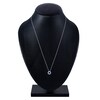 Thumbnail Image 3 of Natural Blue Sapphire & Diamond Halo Necklace 1/5 ct tw 10K White Gold 18"
