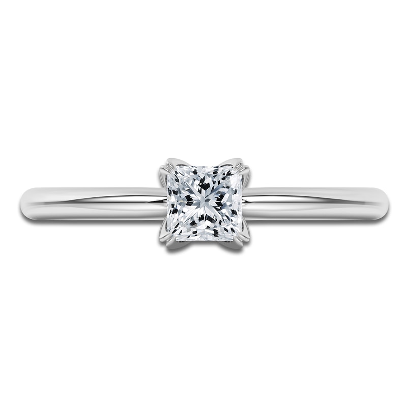 Main Image 3 of Princess-Cut Diamond Solitaire Engagement Ring 1/2 ct tw 14K White Gold (I2/I)