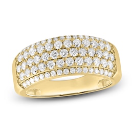 Men's Lab-Grown Diamond Five-Row Wedding Band 1-1/2 ct tw 10K Yellow Gold
