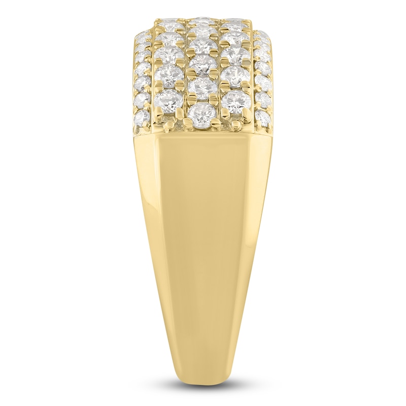 Main Image 3 of Men's Lab-Grown Diamond Five-Row Wedding Band 1-1/2 ct tw 10K Yellow Gold