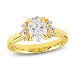 Storied Diamond Desert Sands of Eternity Oval-Cut Diamond Engagement Ring 1-3/4 ct tw 18K Yellow Gold