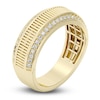 Thumbnail Image 2 of Men's Diamond Ribbed Center Ring 3/8 ct tw 10K Yellow Gold