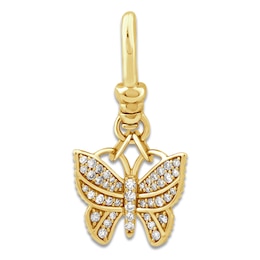 Charm'd by Lulu Frost Diamond Butterfly Charm 1/5 ct tw 24K Yellow Gold-Plated Sterling Silver
