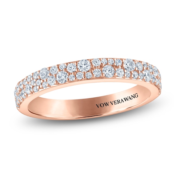 Vera Wang VOW Diamond Two-Row Wedding Band 1/2 ct tw 14K Rose Gold