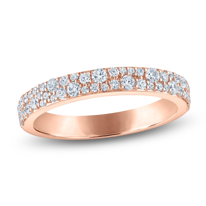 Main Image 1 of Vera Wang VOW Diamond Two-Row Wedding Band 1/2 ct tw 14K Rose Gold