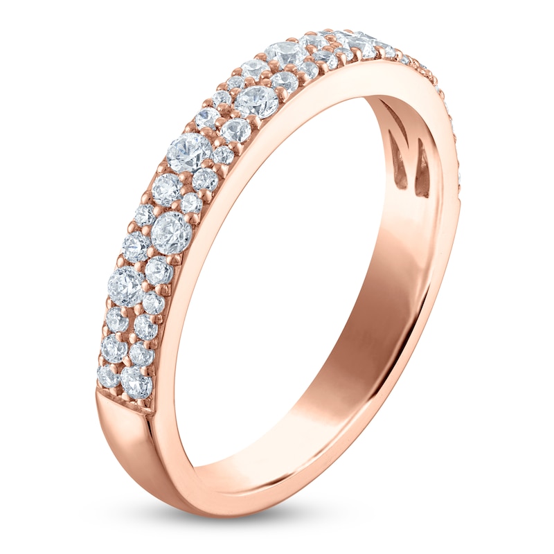Main Image 2 of Vera Wang VOW Diamond Two-Row Wedding Band 1/2 ct tw 14K Rose Gold