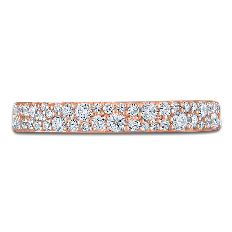 Main Image 3 of Vera Wang VOW Diamond Two-Row Wedding Band 1/2 ct tw 14K Rose Gold