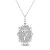 Thumbnail Image 1 of Violet Birth Flower Diamond Necklace 1/4 ct tw Sterling Silver 18"