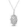 Thumbnail Image 2 of Violet Birth Flower Diamond Necklace 1/4 ct tw Sterling Silver 18"