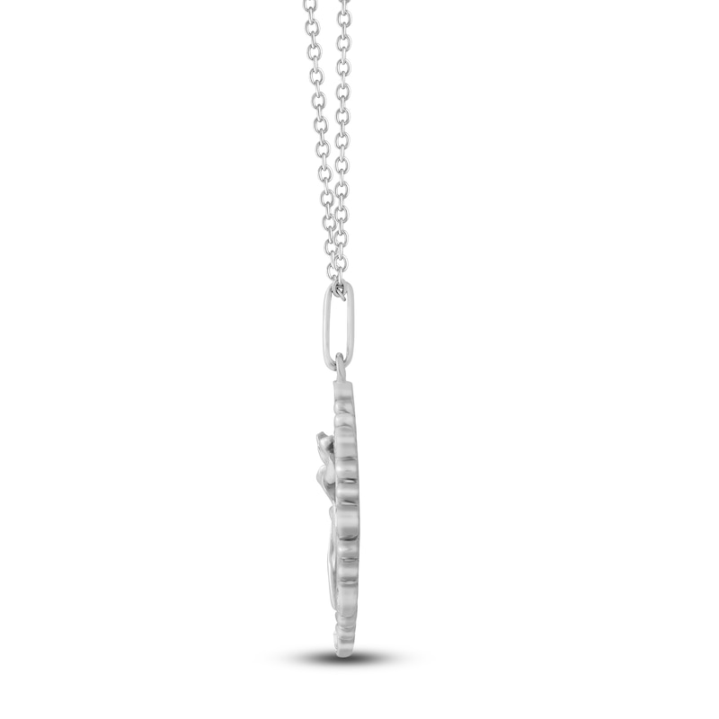 Main Image 3 of Violet Birth Flower Diamond Necklace 1/4 ct tw Sterling Silver 18"