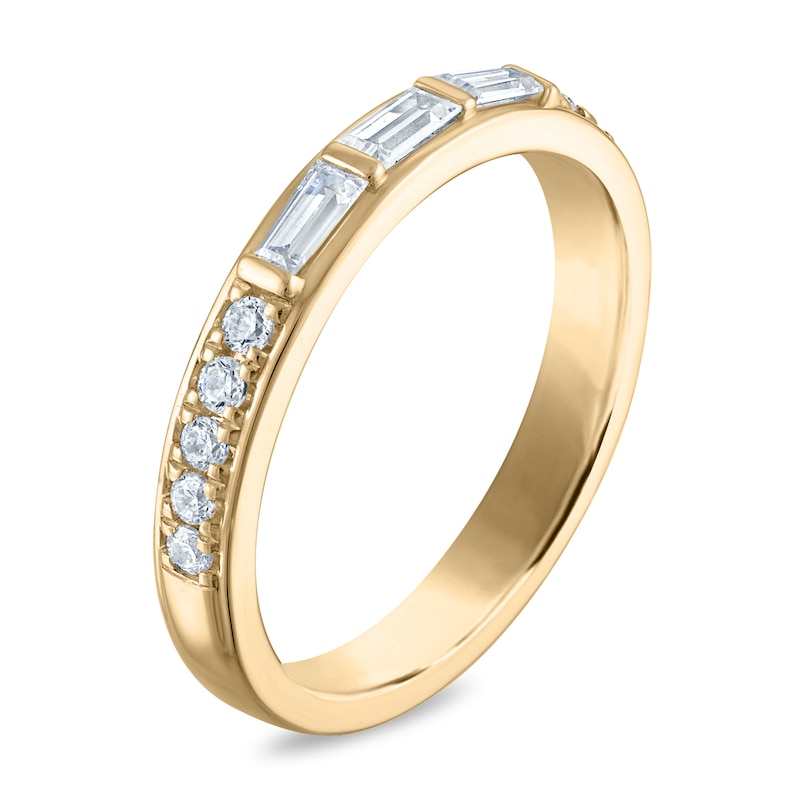 Main Image 2 of Vera Wang VOW Baguette & Round-Cut Diamond Wedding Band 3/8 ct tw 14K Yellow Gold