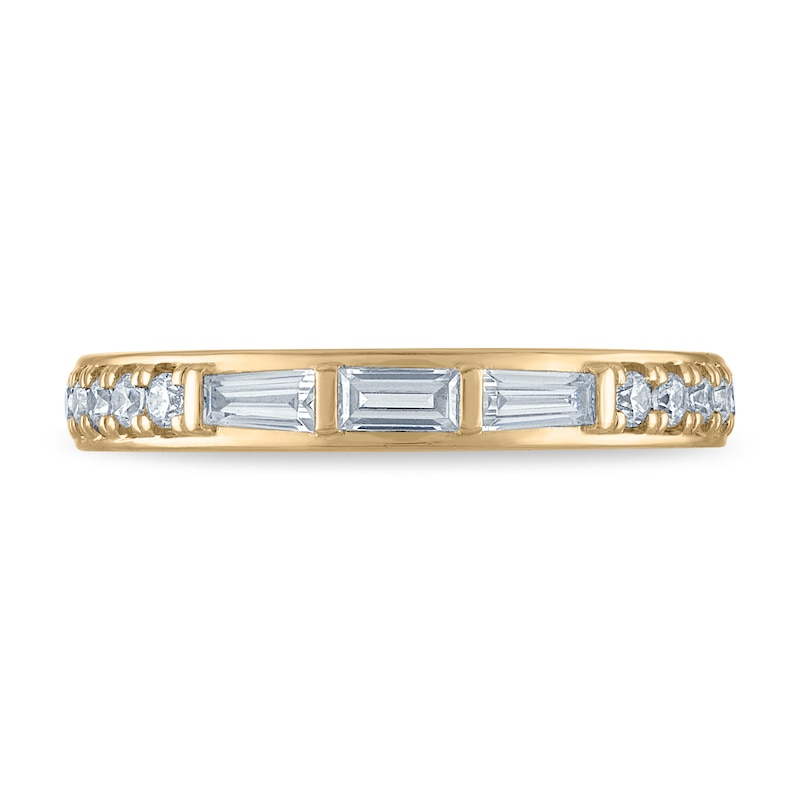 Main Image 3 of Vera Wang VOW Baguette & Round-Cut Diamond Wedding Band 3/8 ct tw 14K Yellow Gold