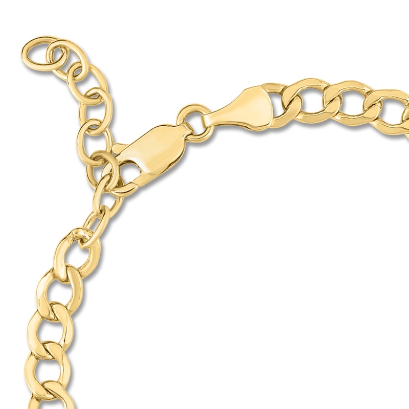 Main Image 2 of Natural Peridot Bezel-Set Solitaire Chain Bracelet 14K Yellow Gold 7.25"