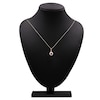 Thumbnail Image 4 of Oval-Cut Natural Ruby & Diamond Halo Necklace 1/5 ct tw 10K Yellow Gold 18"