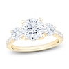 Thumbnail Image 1 of Round-Cut Lab-Grown Diamond Three-Stone Engagement Ring 3 ct tw 14K Yellow Gold
