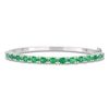 Thumbnail Image 1 of Oval-Cut Lab-Created Emerald Bangle Bracelet Sterling Silver 7"