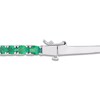 Thumbnail Image 2 of Oval-Cut Lab-Created Emerald Bangle Bracelet Sterling Silver 7"