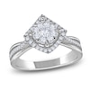 Thumbnail Image 1 of Brilliant Moments Multi-Diamond Cushion-Shaped Halo Engagement Ring 1/2 ct tw 14K White Gold