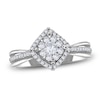 Thumbnail Image 3 of Brilliant Moments Multi-Diamond Cushion-Shaped Halo Engagement Ring 1/2 ct tw 14K White Gold