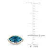 Thumbnail Image 2 of Marquise-Cut Natural London Blue Topaz & Diamond Stud Earrings 1/10 ct tw 14K Yellow Gold