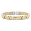 Thumbnail Image 1 of Men's Diamond Link Bracelet 1/6 ct tw Stainless Steel & Yellow Ion Plating 8.63"