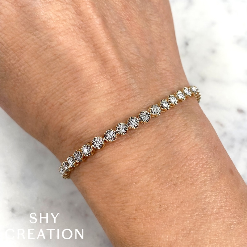 Main Image 4 of Shy Creation Diamond Tennis Bracelet 1 ct tw 14K Yellow Gold 7"