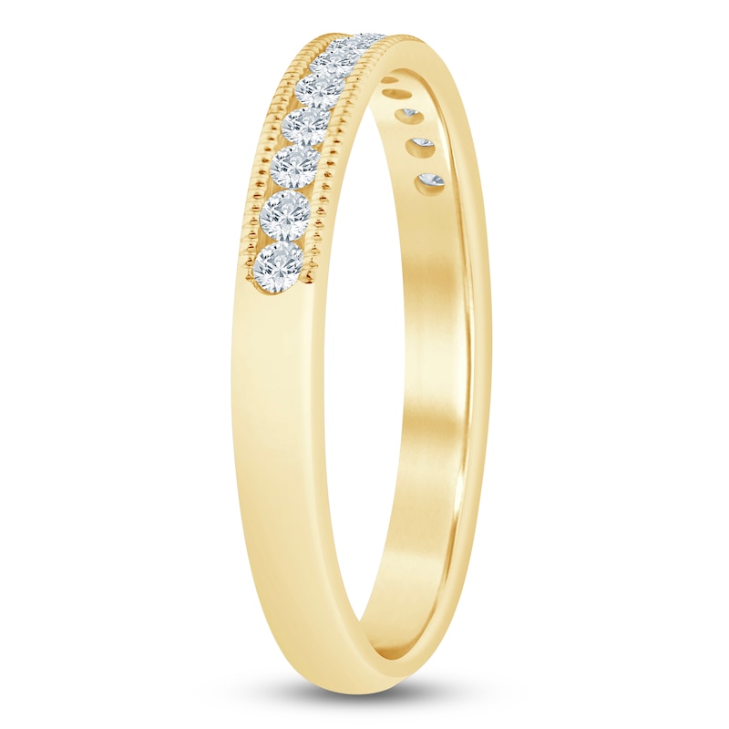 Main Image 2 of Certified Diamond Channel-Set Milgrain Anniversary Ring 1/4 ct tw 14K Yellow Gold