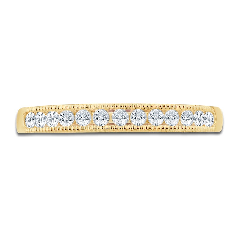 Main Image 3 of Certified Diamond Channel-Set Milgrain Anniversary Ring 1/4 ct tw 14K Yellow Gold